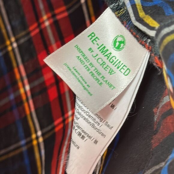 J.Crew Plaid Velvet Trim Blouse Preppy Holiday Classic Academia Chic Layering - Picture 10 of 15